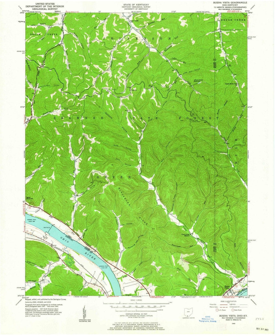 1949 Buena Vista, OH - Ohio - USGS Topographic Map