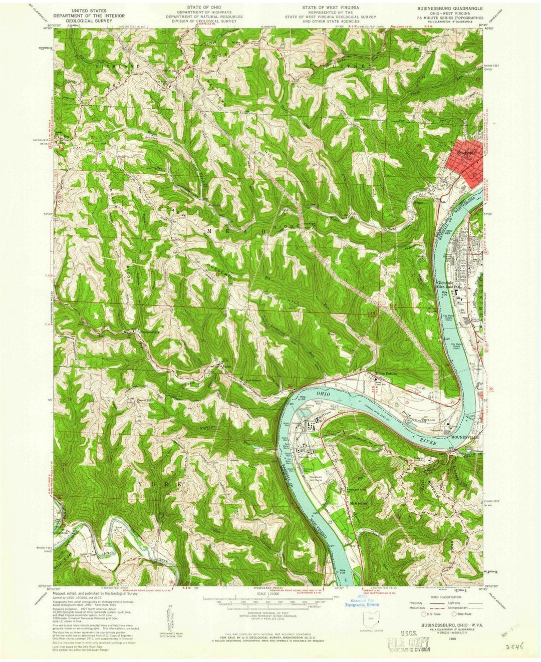 1960 Businessburg, OH - Ohio - USGS Topographic Map