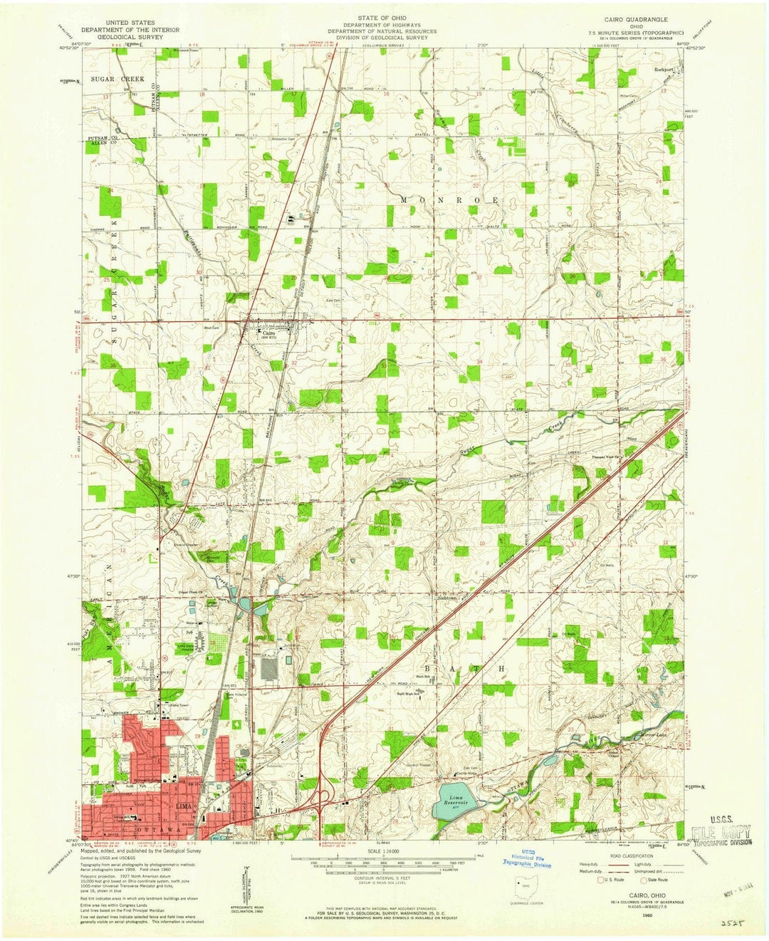 1960 Cairo, OH - Ohio - USGS Topographic Map
