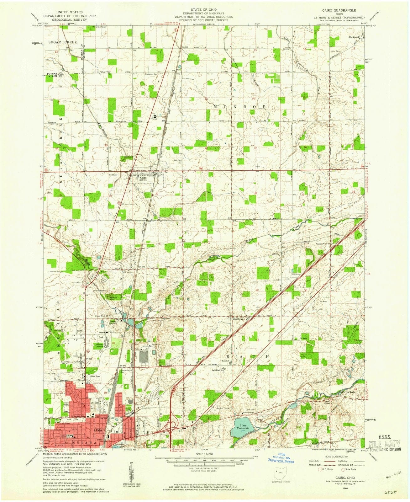 1960 Cairo, OH - Ohio - USGS Topographic Map