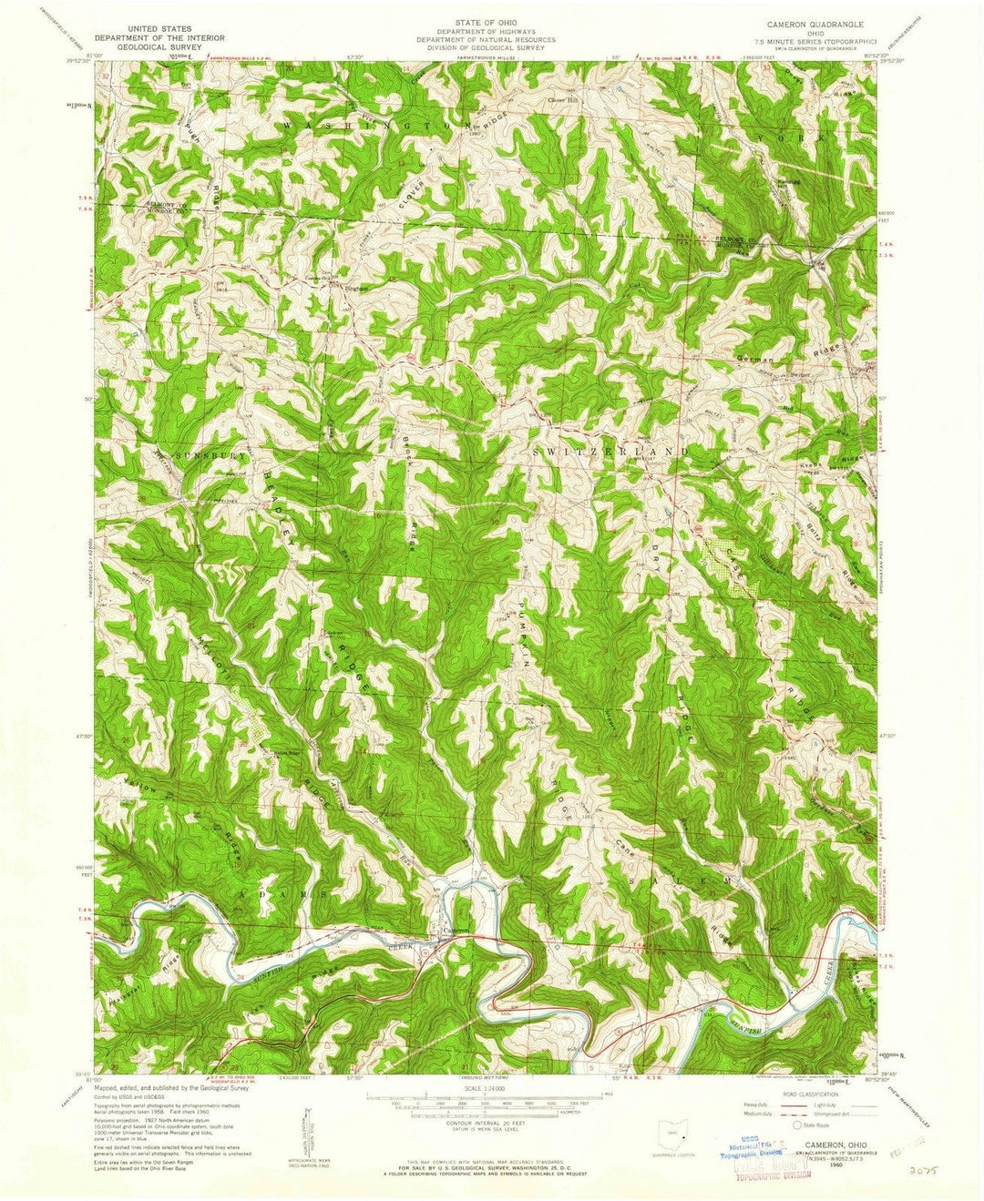 1960 Cameron, OH - Ohio - USGS Topographic Map