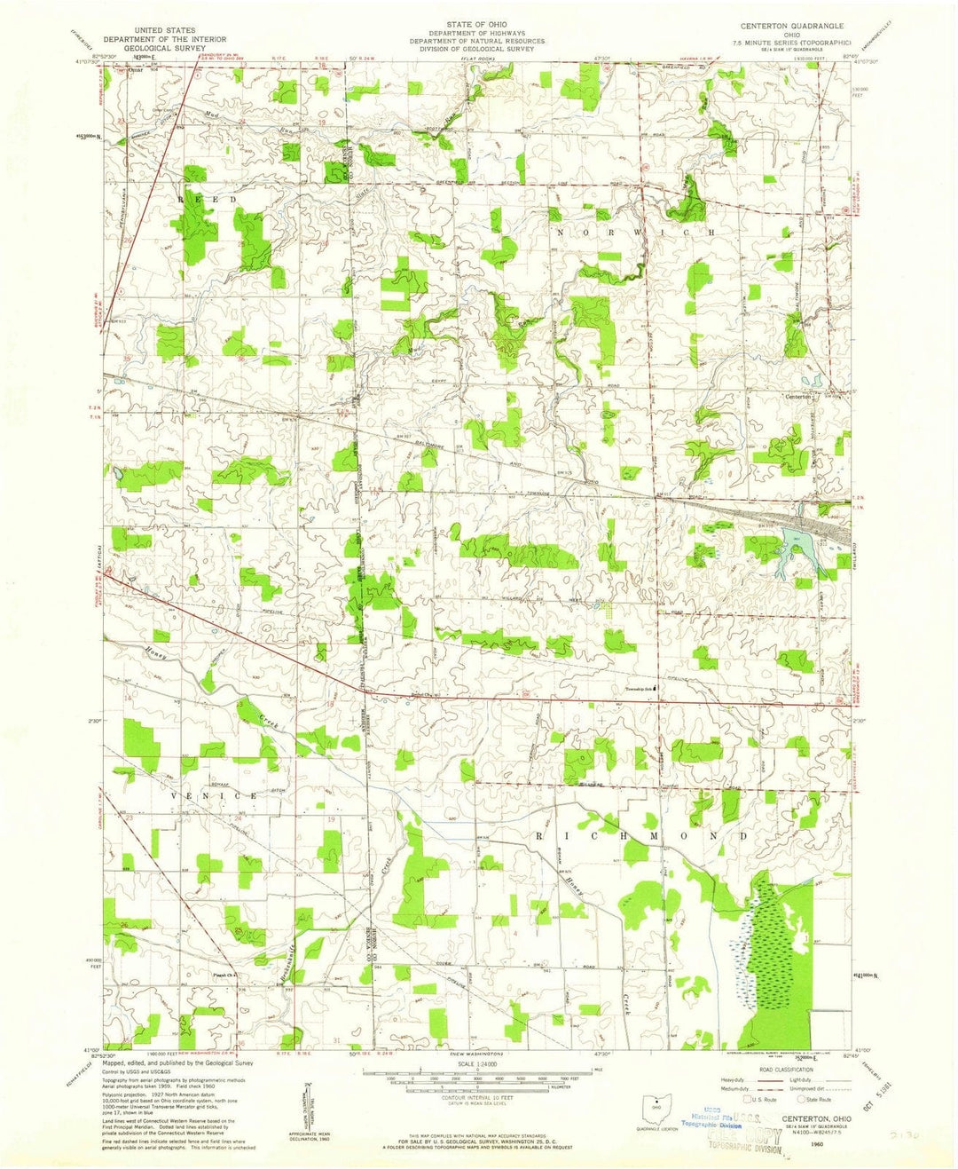 1960 Centerton, OH - Ohio - USGS Topographic Map