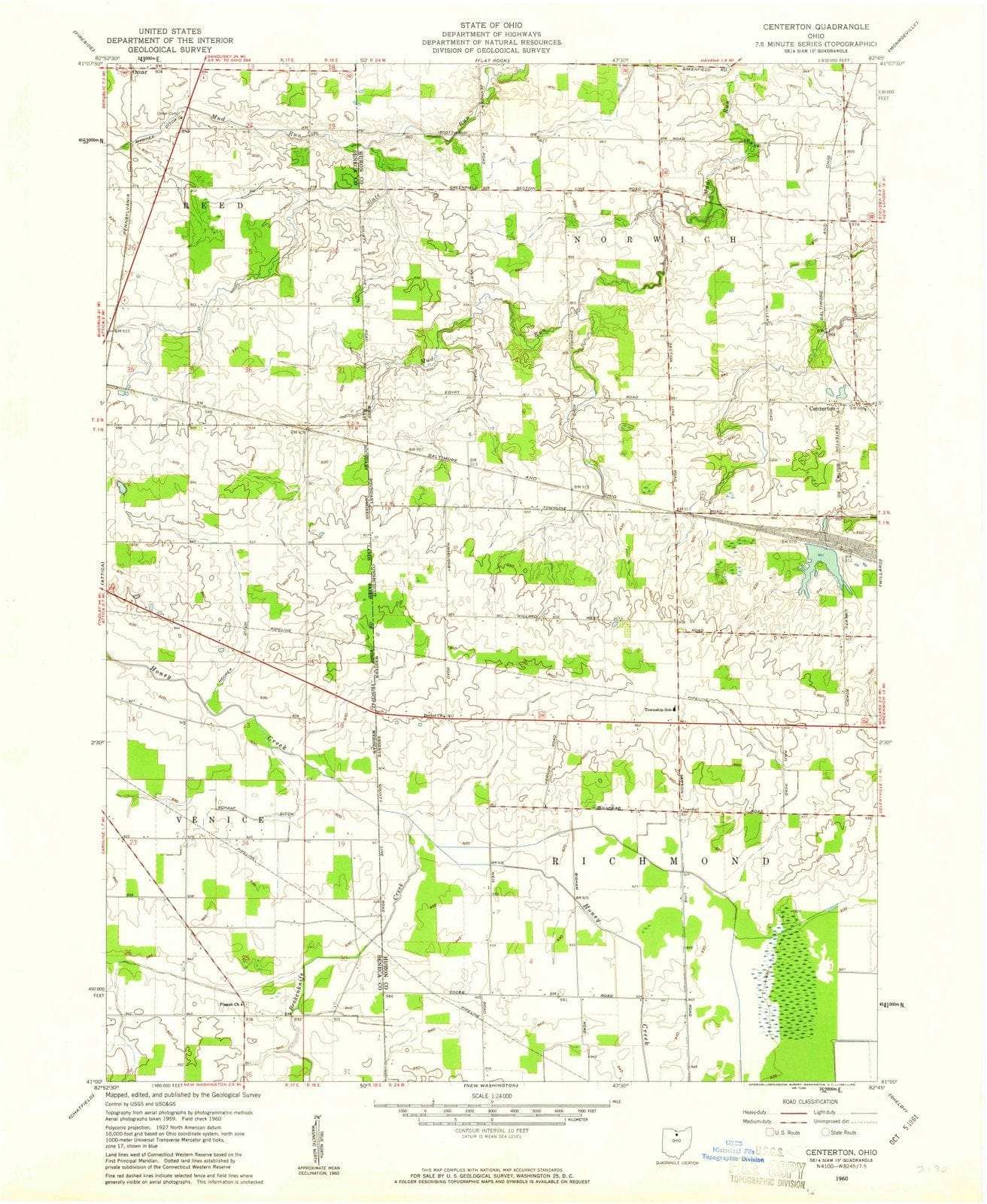 1960 Centerton, OH - Ohio - USGS Topographic Map
