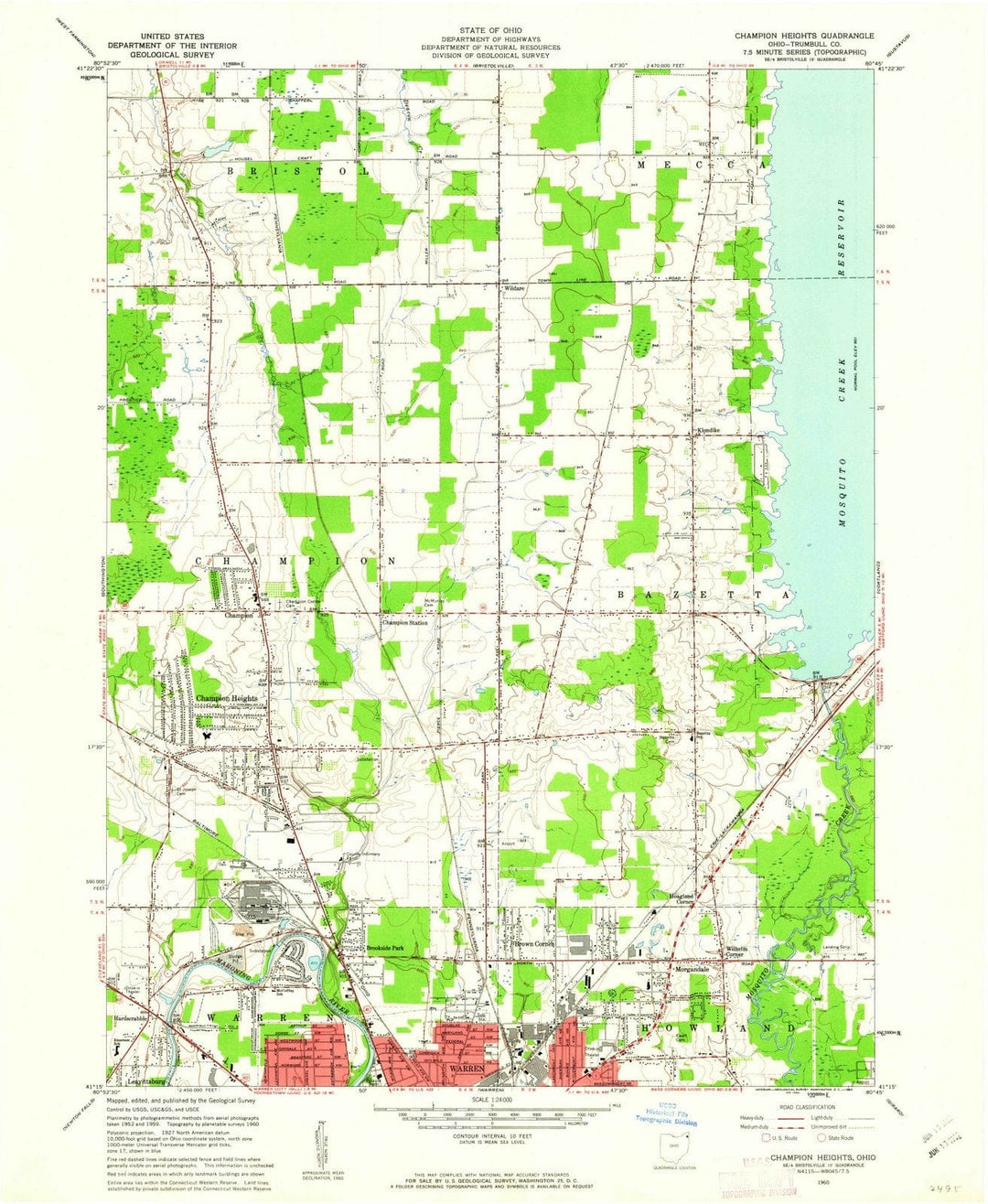 1960 Champion Heights, OH - Ohio - USGS Topographic Map
