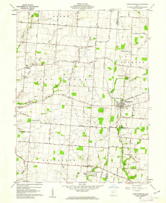1961 Christiansburg, OH - Ohio - USGS Topographic Map