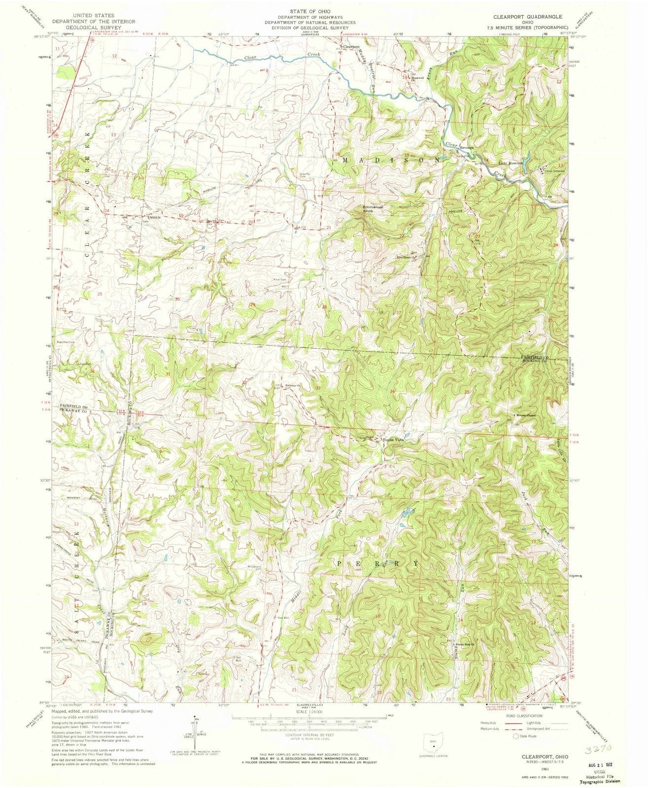 1961 Clearport, OH - Ohio - USGS Topographic Map