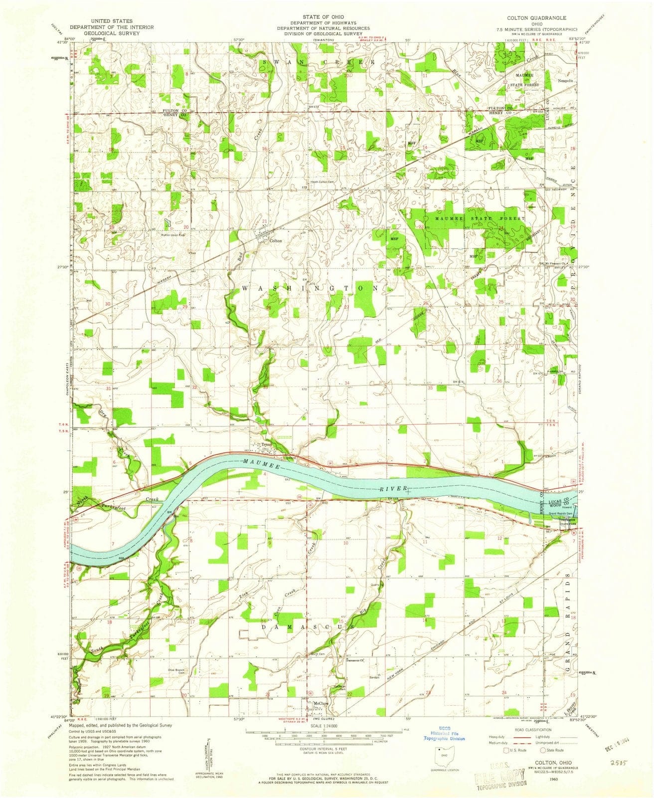 1960 Colton, OH - Ohio - USGS Topographic Map