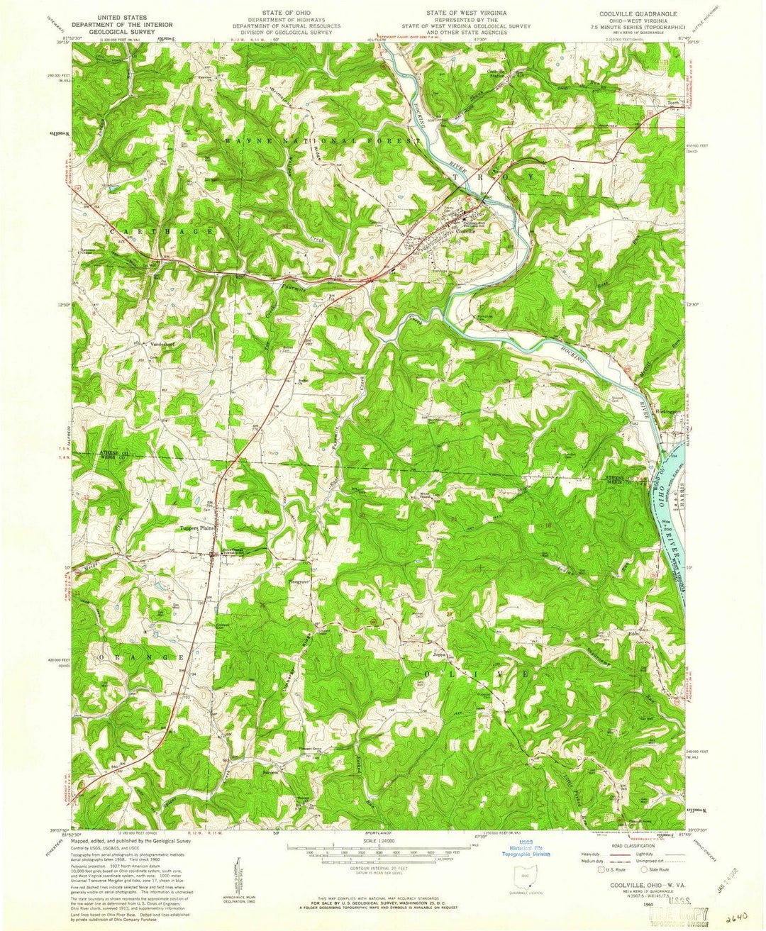 1960 Coolville, OH - Ohio - USGS Topographic Map