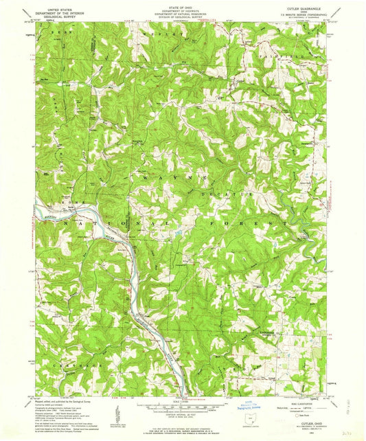 1961 Cutler, OH - Ohio - USGS Topographic Map