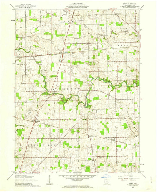 1961 Dawn, OH - Ohio - USGS Topographic Map