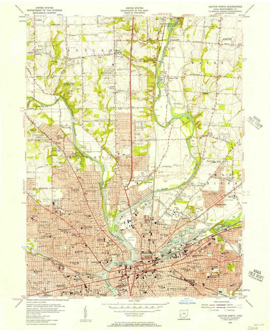 1955 Dayton North, OH - Ohio - USGS Topographic Map