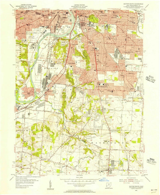 1955 Dayton South, OH - Ohio - USGS Topographic Map