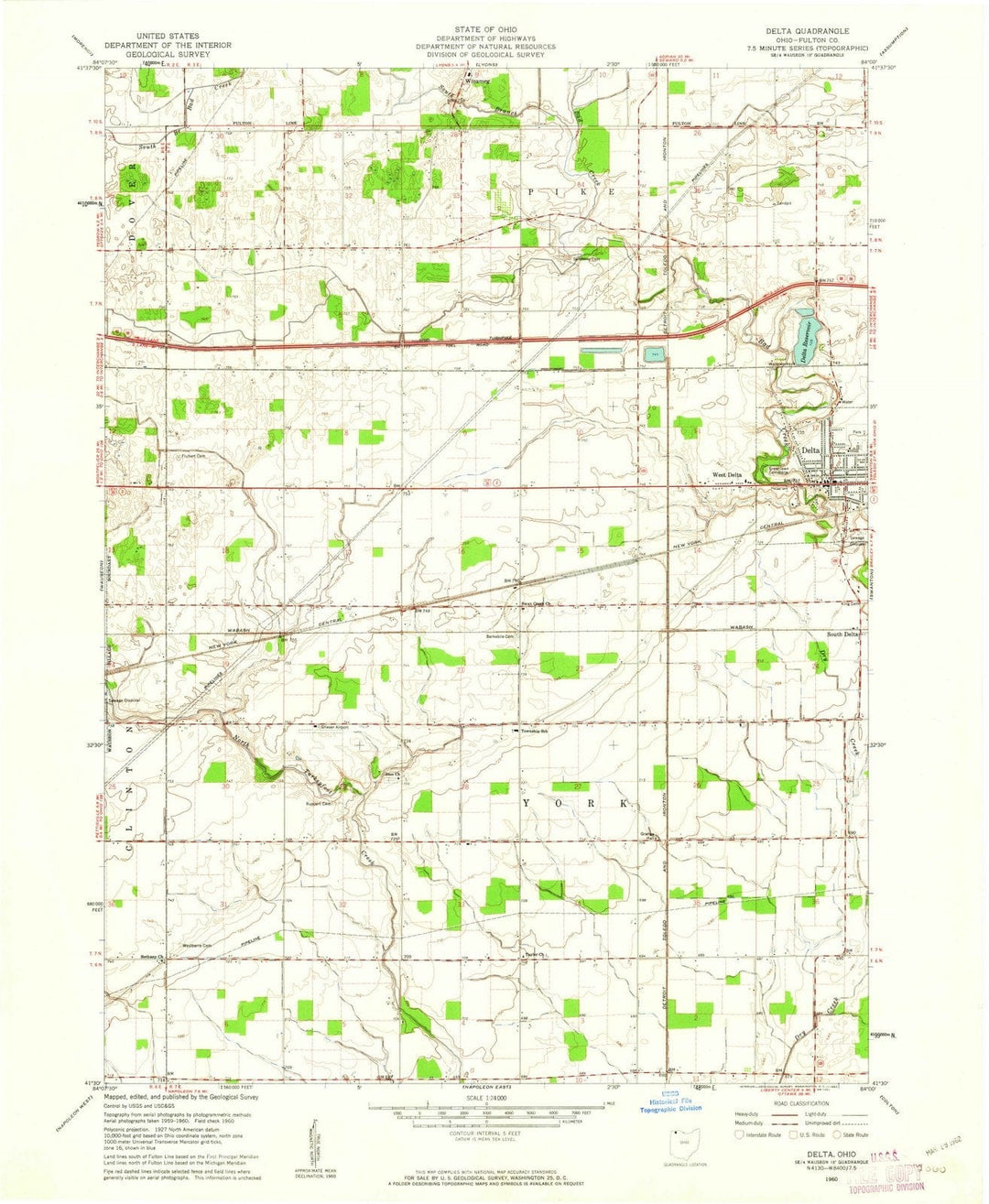1960 Delta, OH - Ohio - USGS Topographic Map