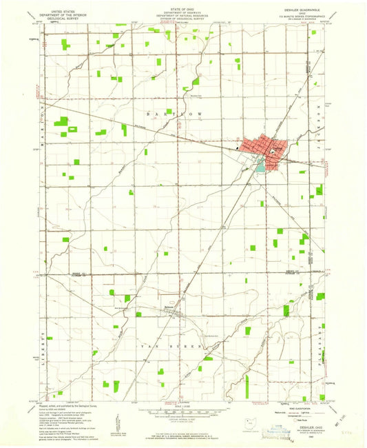 1960 Deshler, OH - Ohio - USGS Topographic Map