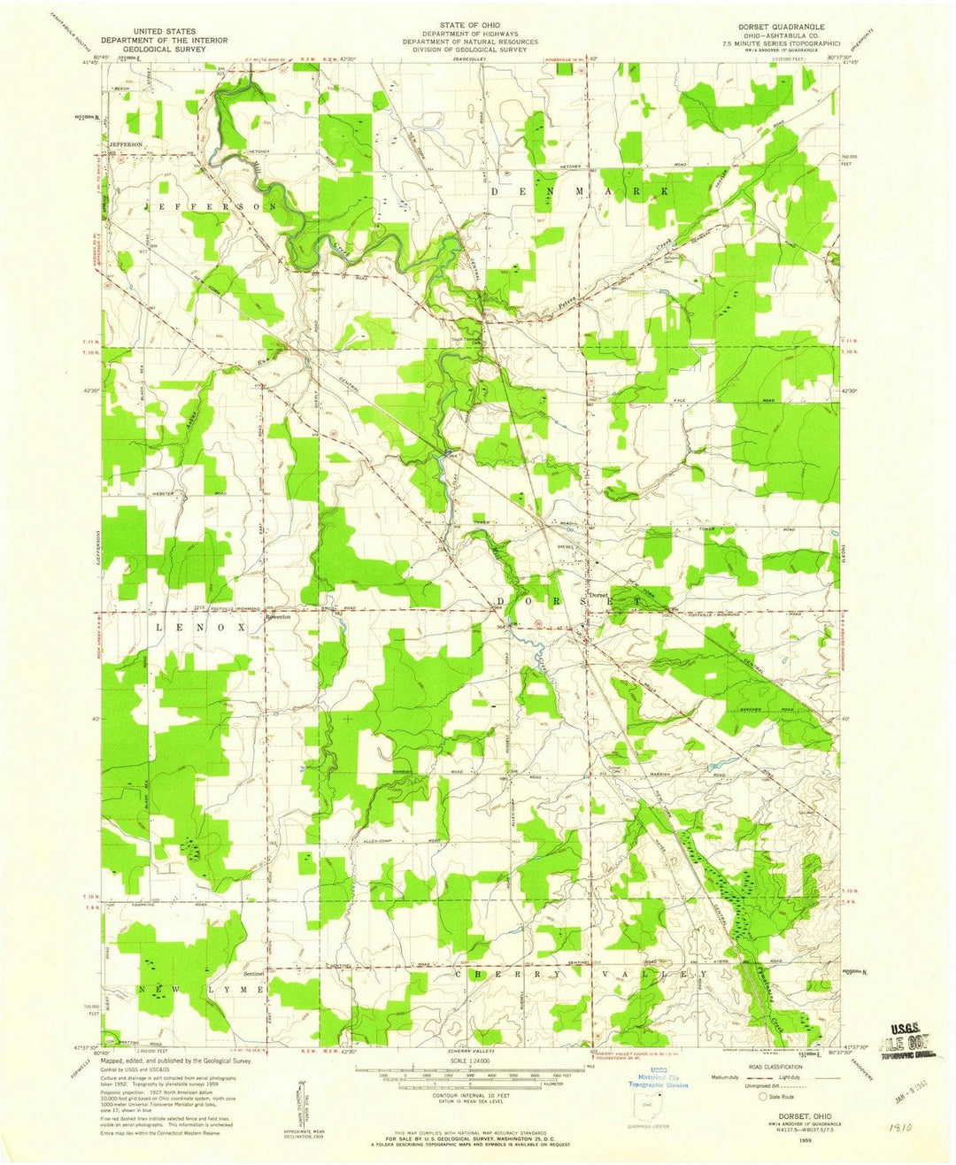 1959 Dorset, OH - Ohio - USGS Topographic Map