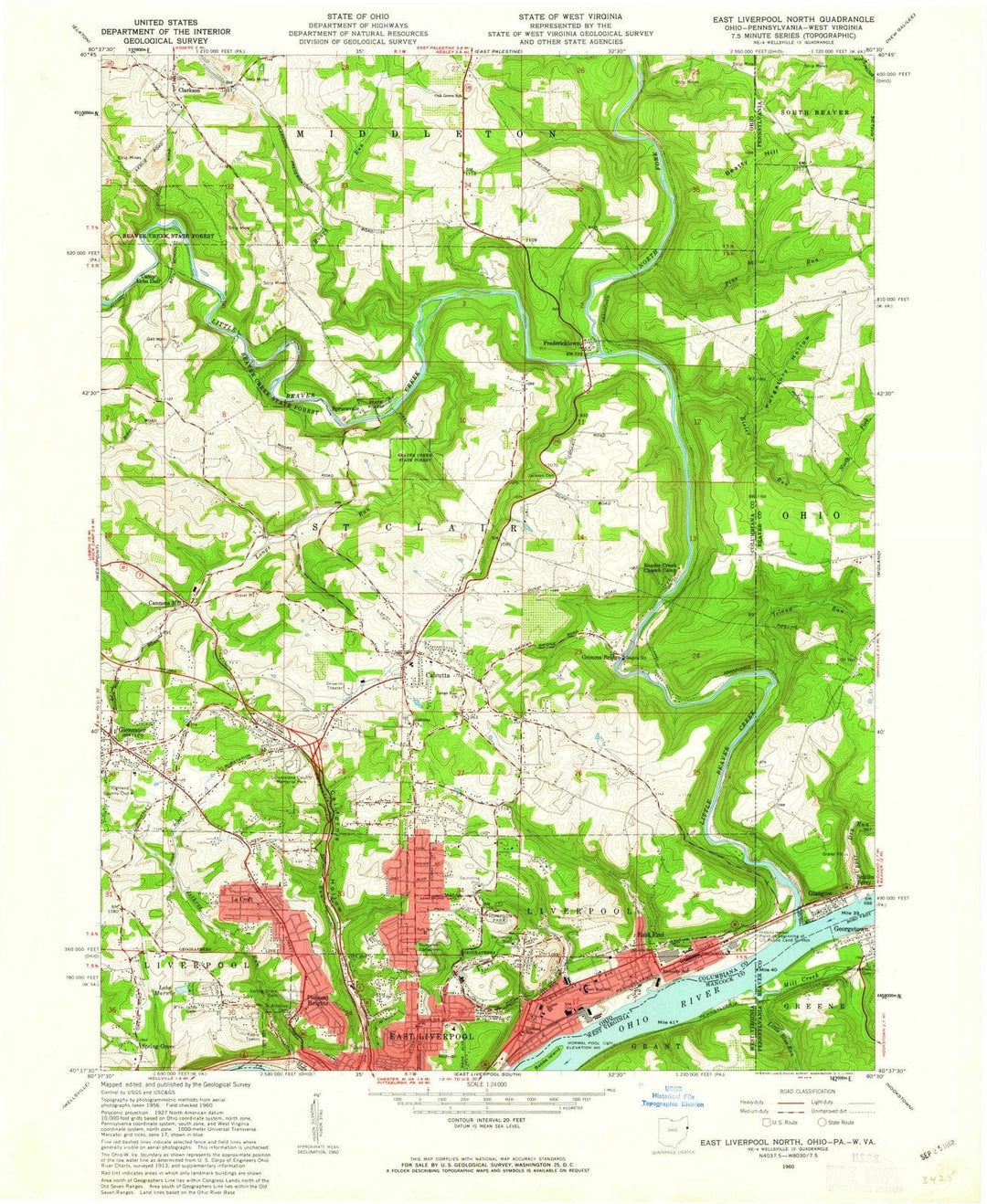 1960 East Liverpool, OH - Ohio - USGS Topographic Map