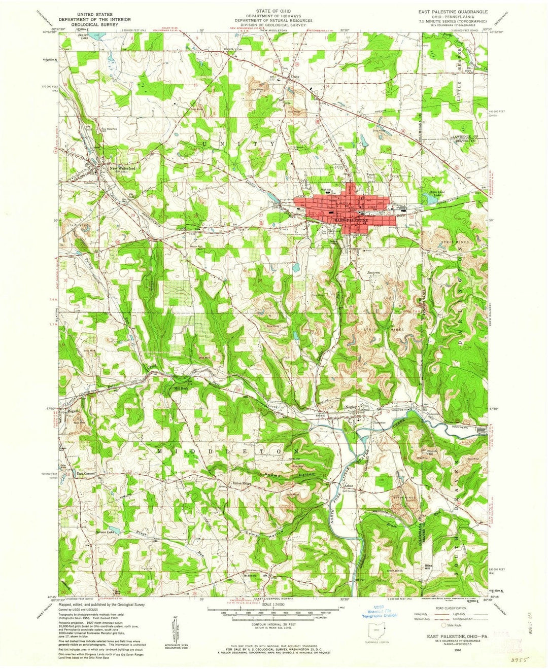 1960 East Palestine, OH - Ohio - USGS Topographic Map