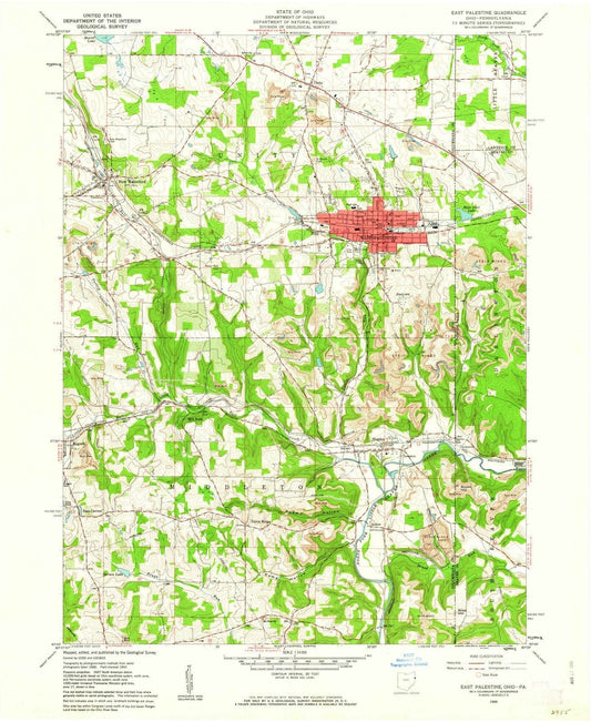 1960 East Palestine, OH - Ohio - USGS Topographic Map