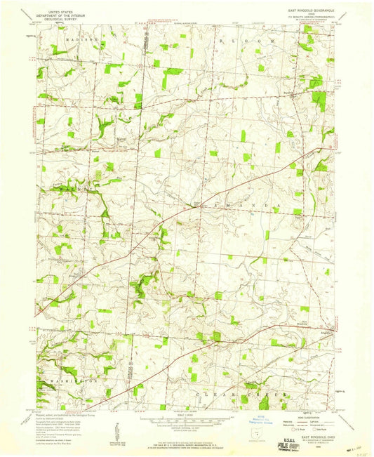 1958 East Ringgold, OH - Ohio - USGS Topographic Map