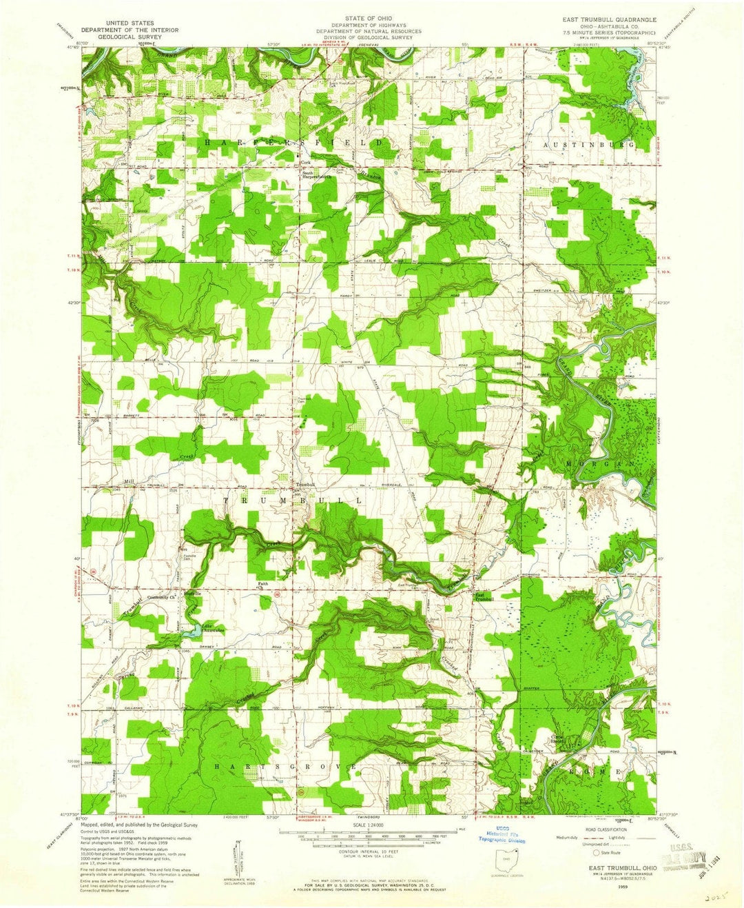 1959 East Trumbull, OH - Ohio - USGS Topographic Map