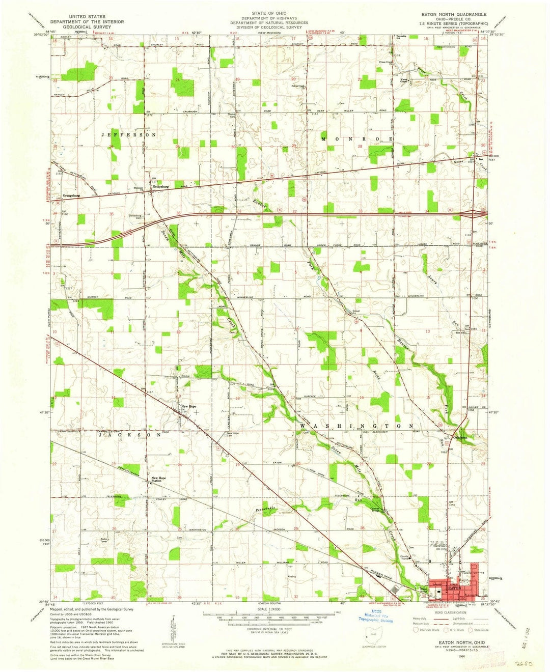 1960 Eaton North, OH - Ohio - USGS Topographic Map