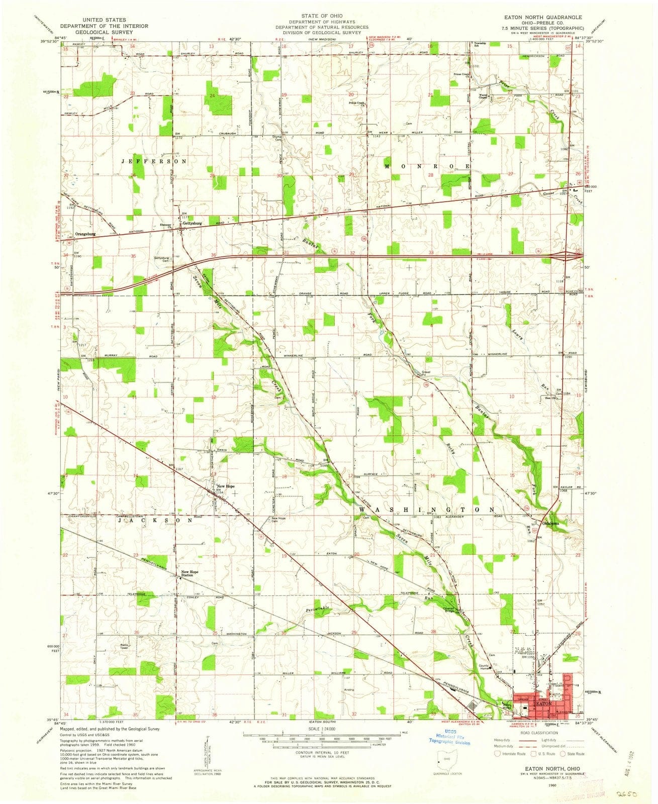 1960 Eaton North, OH - Ohio - USGS Topographic Map