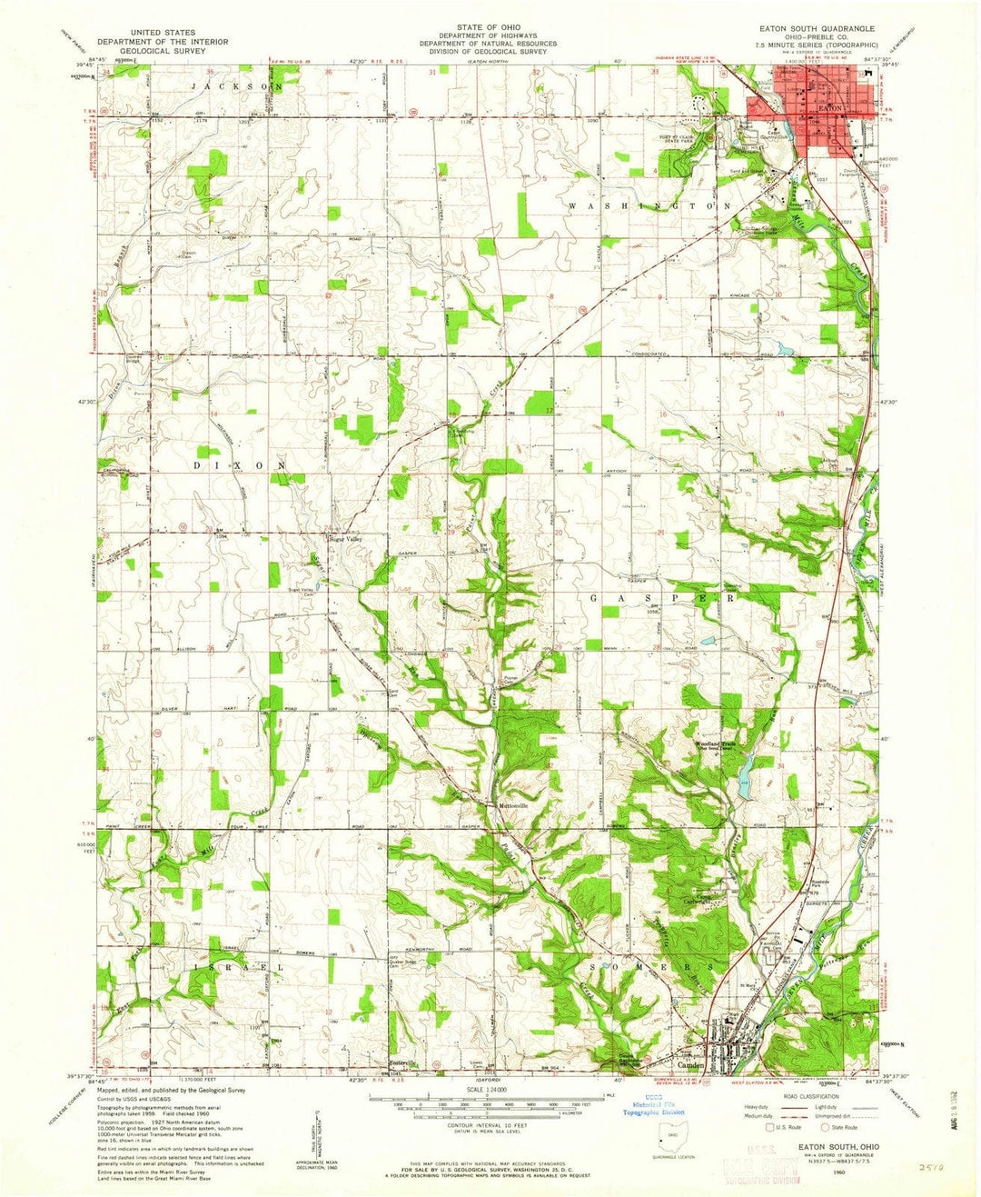 1960 Eaton South, OH - Ohio - USGS Topographic Map