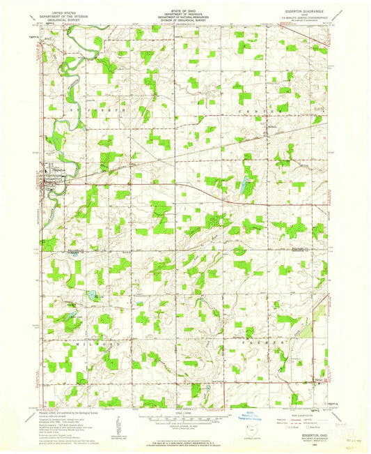 1961 Edgerton, OH - Ohio - USGS Topographic Map