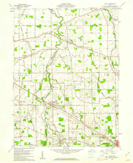 1960 Elida, OH - Ohio - USGS Topographic Map