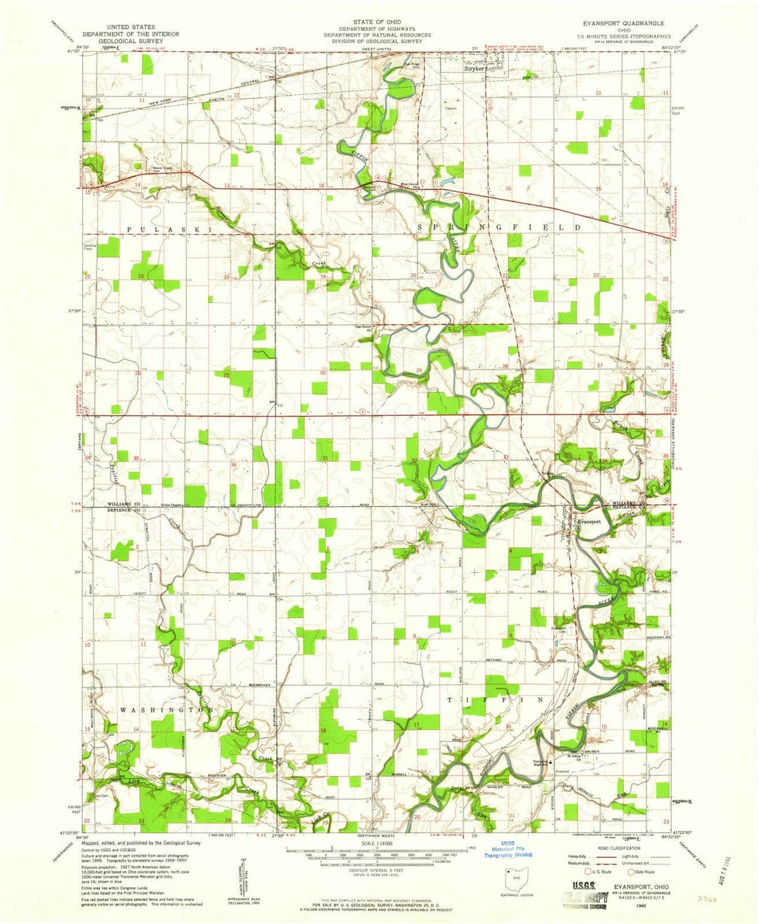 1960 Evansport, OH - Ohio - USGS Topographic Map