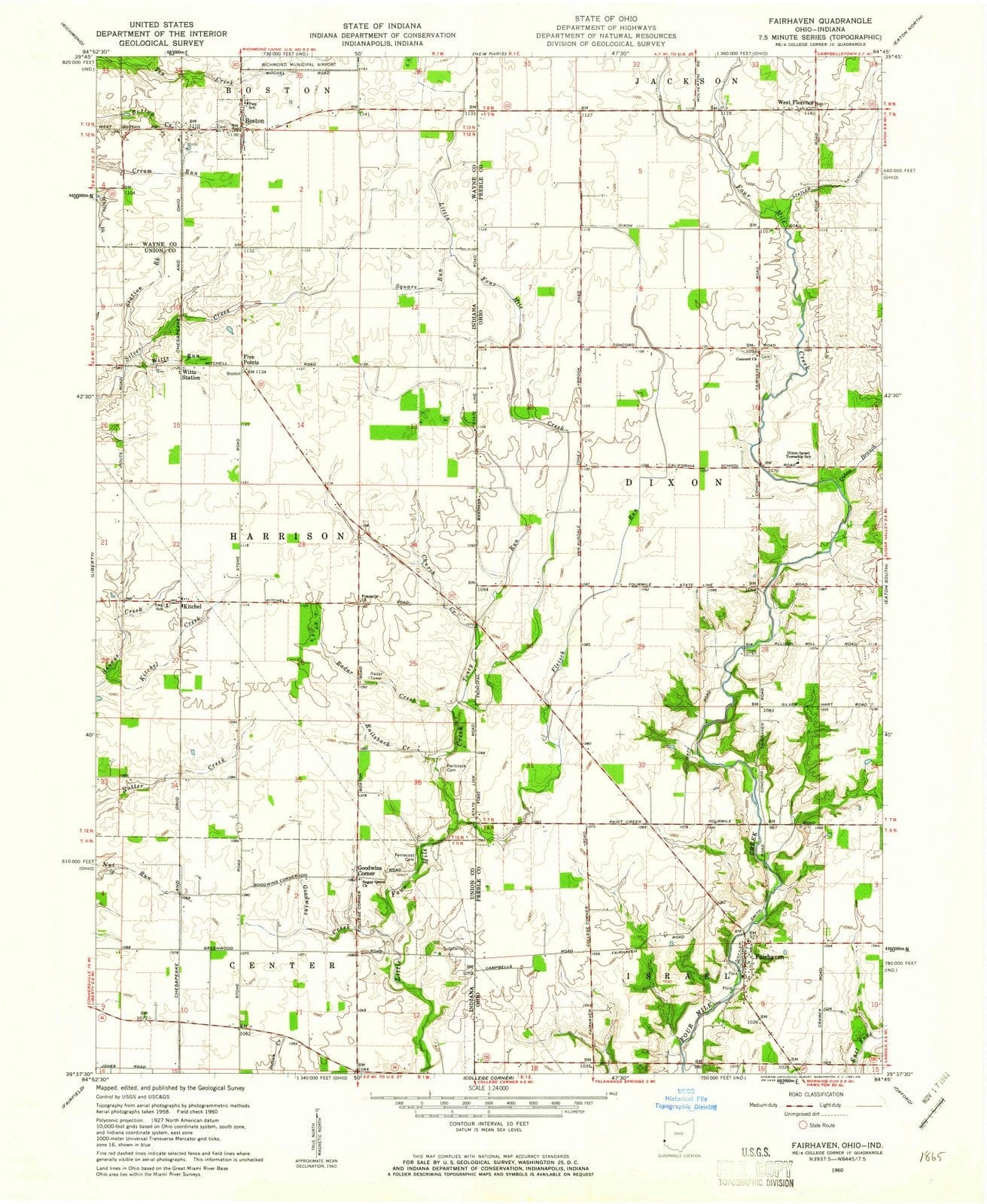 1960 Fairhaven, OH - Ohio - USGS Topographic Map