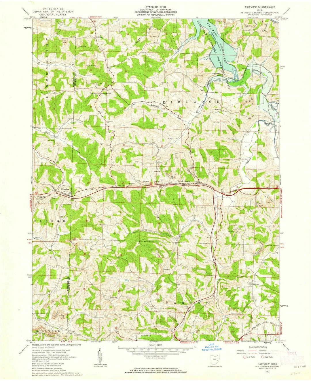 1961 Fairview, OH - Ohio - USGS Topographic Map