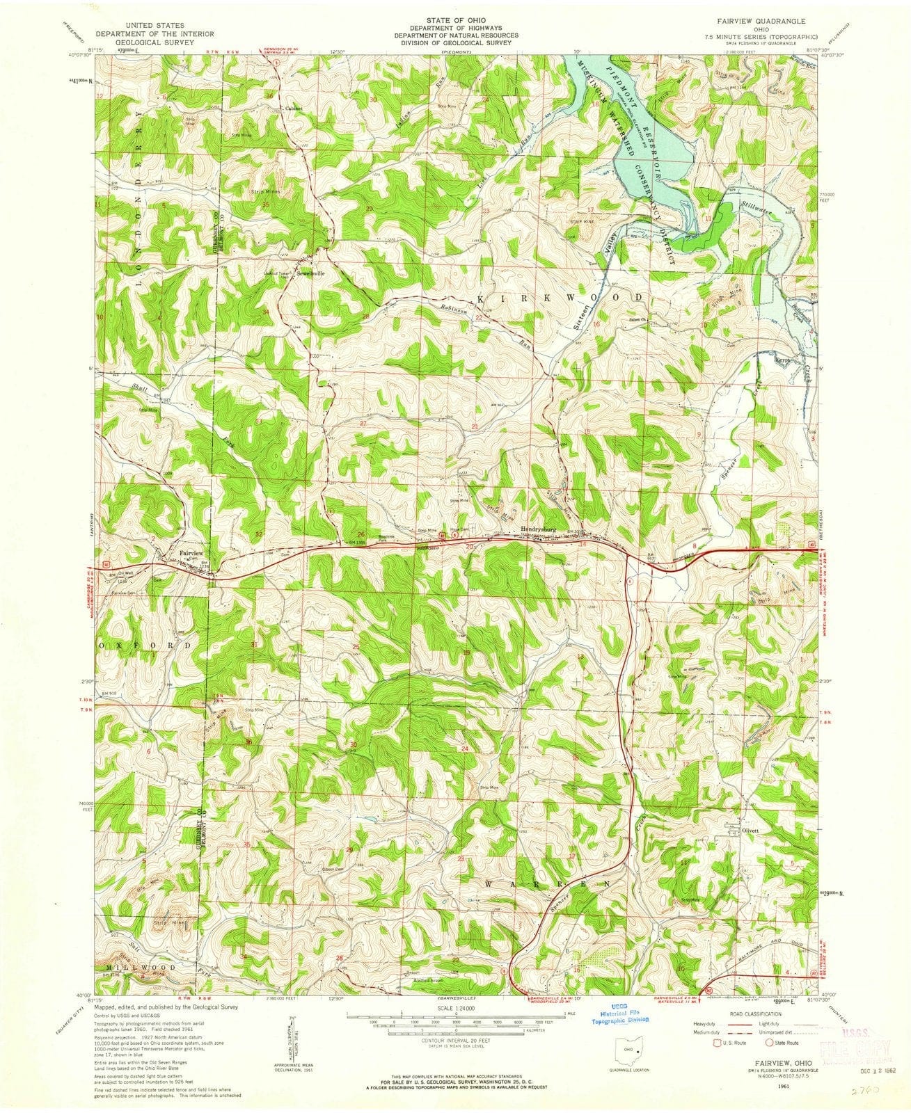 1961 Fairview, OH - Ohio - USGS Topographic Map
