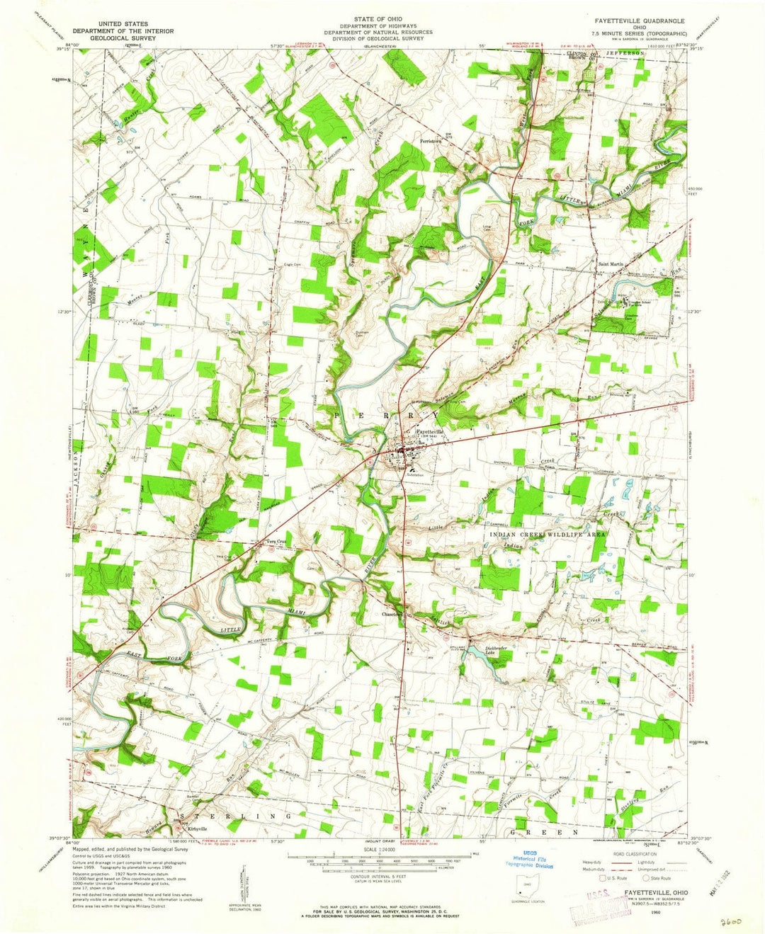 1960 Fayetteville, OH - Ohio - USGS Topographic Map
