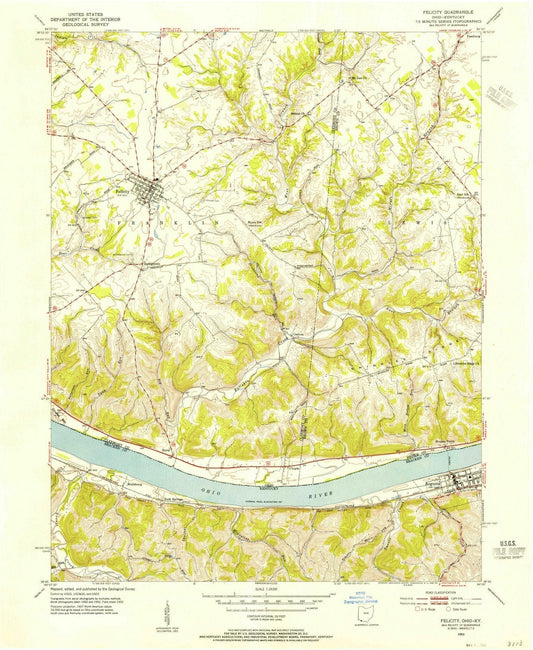 1953 Felicity, OH - Ohio - USGS Topographic Map