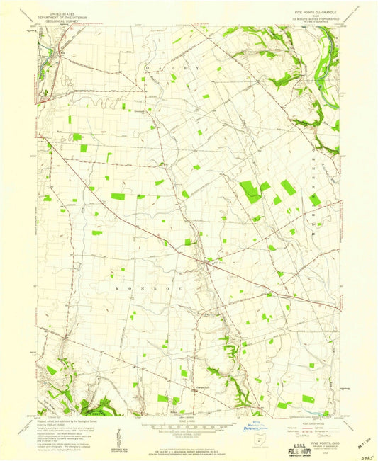 1958 Five Points, OH - Ohio - USGS Topographic Map