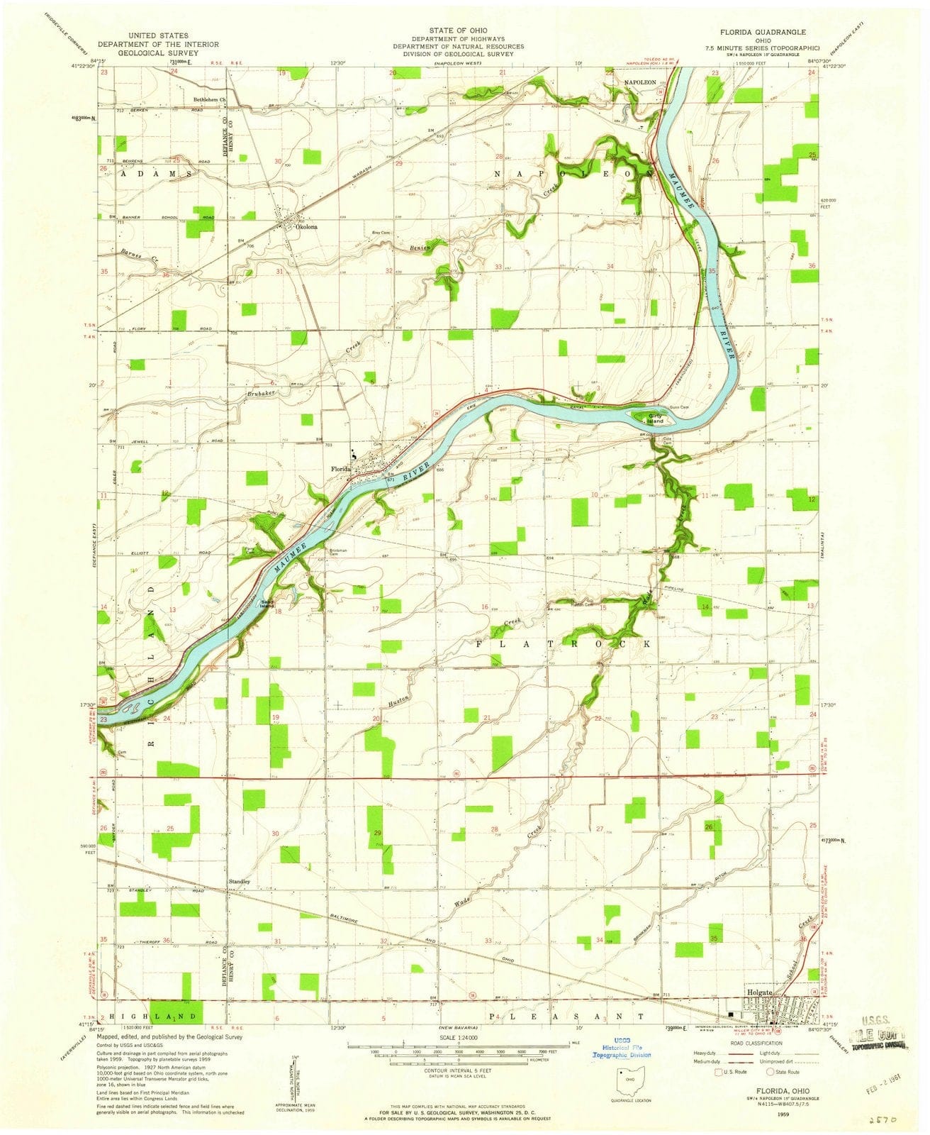 1959 Florida, OH - Ohio - USGS Topographic Map