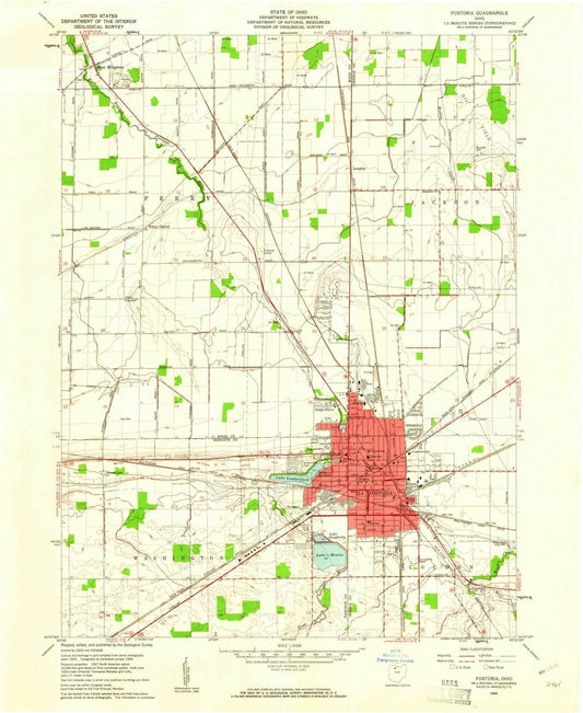1960 Fostoria, OH - Ohio - USGS Topographic Map