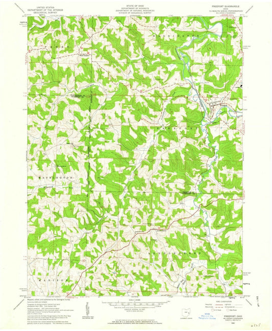 1961 Freeport, OH - Ohio - USGS Topographic Map