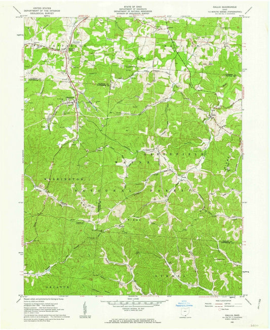 1961 Gallia, OH - Ohio - USGS Topographic Map