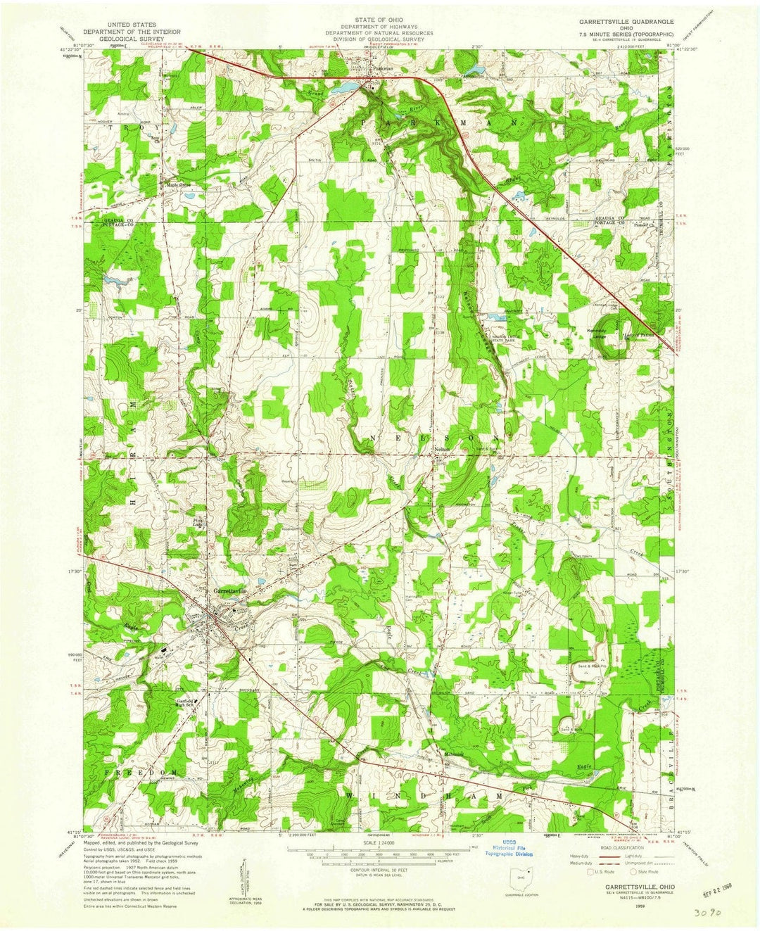 1959 Garrettsville, OH - Ohio - USGS Topographic Map