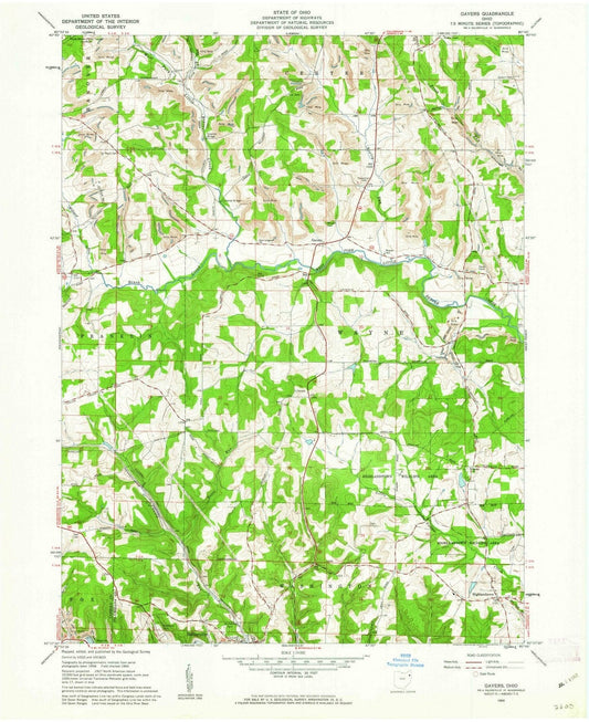 1960 Gavers, OH - Ohio - USGS Topographic Map
