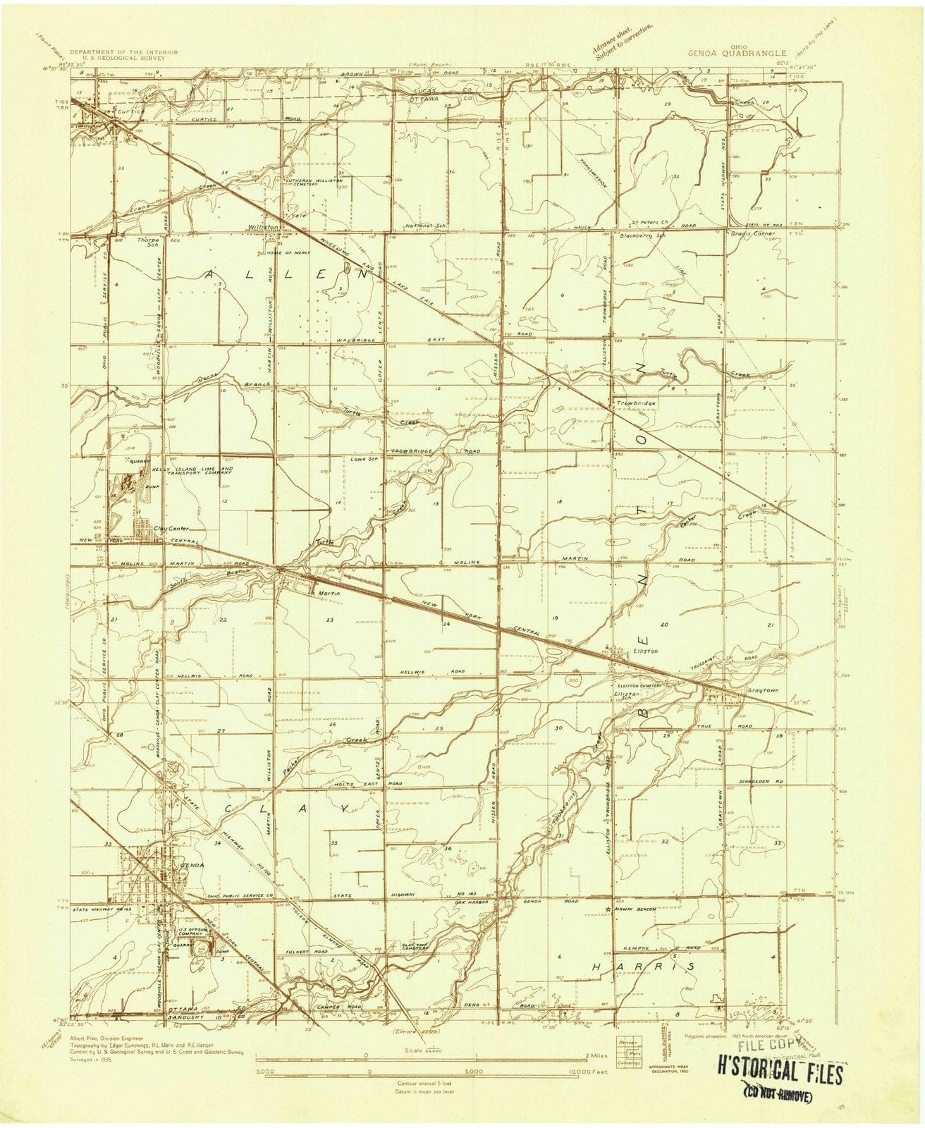 1935 Genoa, OH - Ohio - USGS Topographic Map