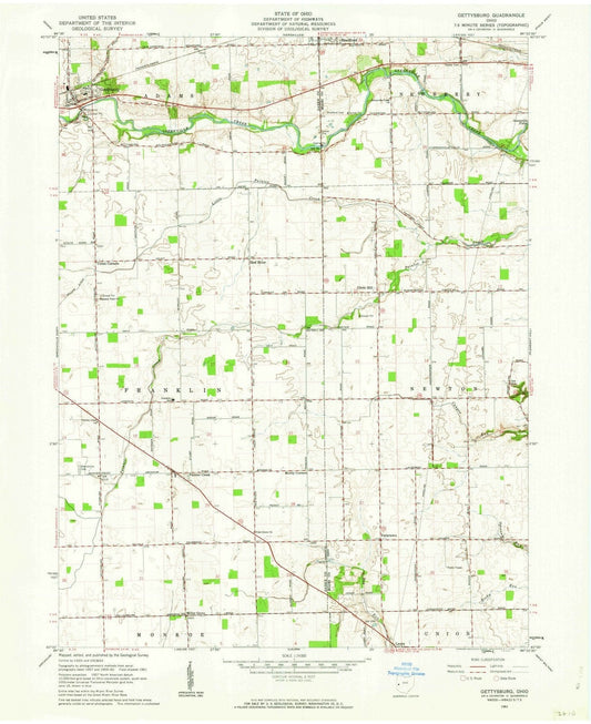 1961 Gettysburg, OH - Ohio - USGS Topographic Map