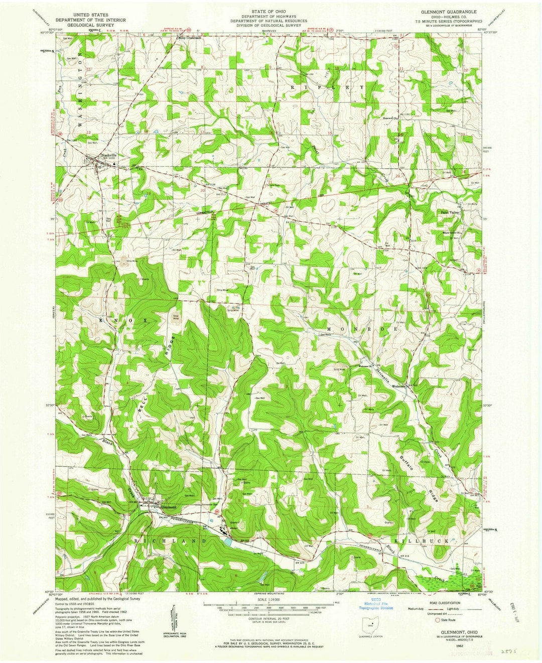 1962 Glenmont, OH - Ohio - USGS Topographic Map