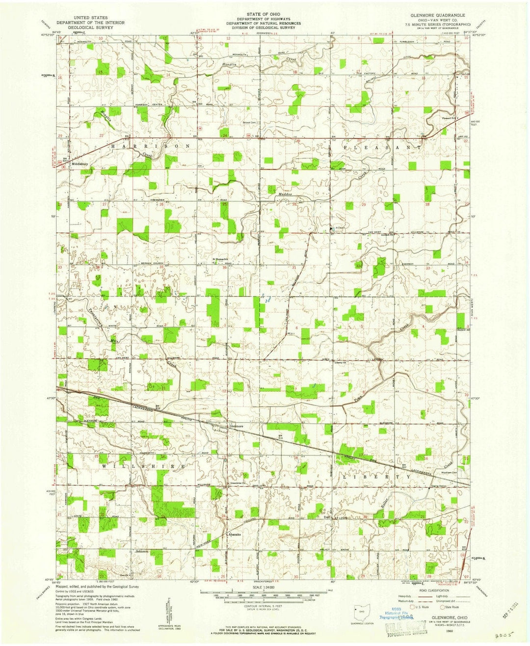 1960 Glenmore, OH - Ohio - USGS Topographic Map