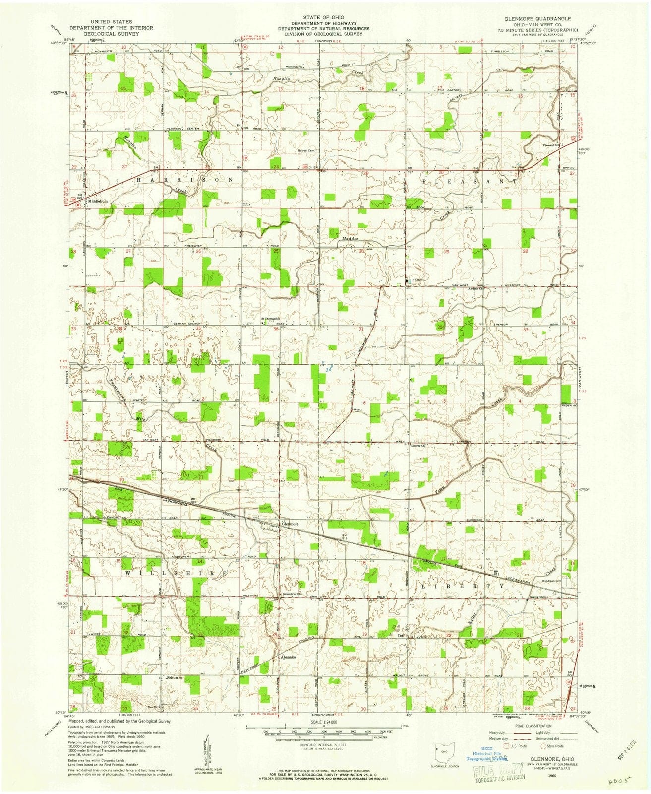 1960 Glenmore, OH - Ohio - USGS Topographic Map