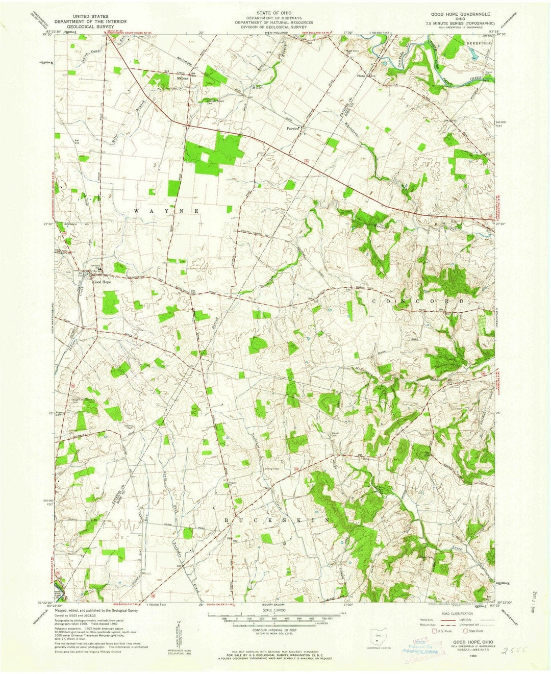 1960 Good Hope, OH - Ohio - USGS Topographic Map