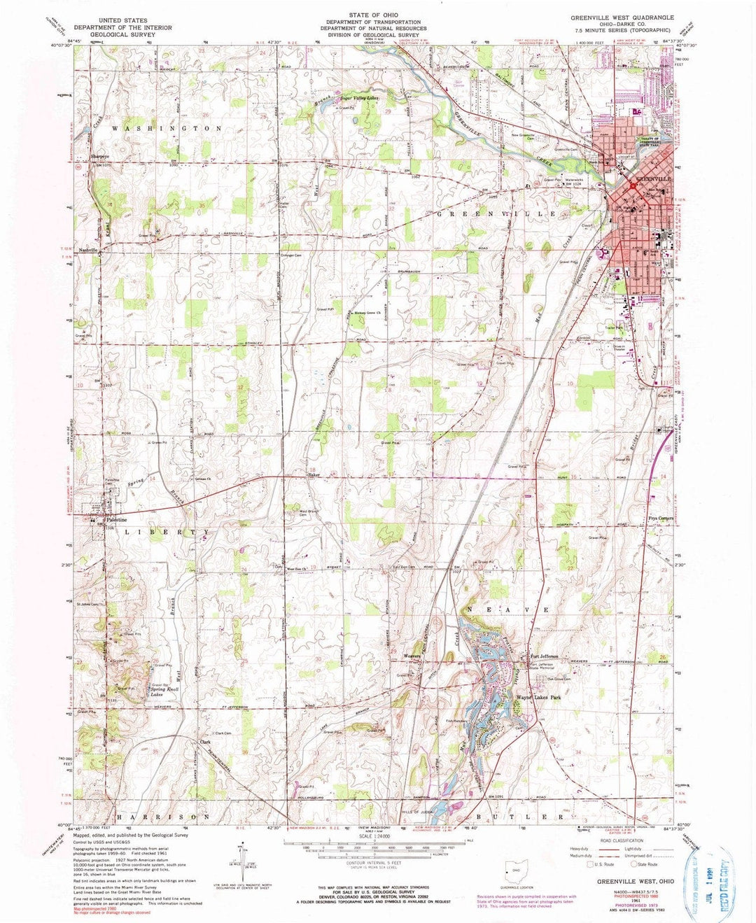 1961 Greenville, OH - Ohio - USGS Topographic Map v2