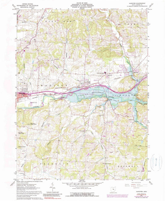 1961 Hanover, OH - Ohio - USGS Topographic Map